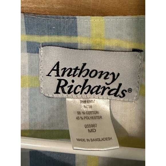 Vtg Anthony Richards ladies Med house coat Embroidered Blue Bird Pockets Snaps - Picture 5 of 7